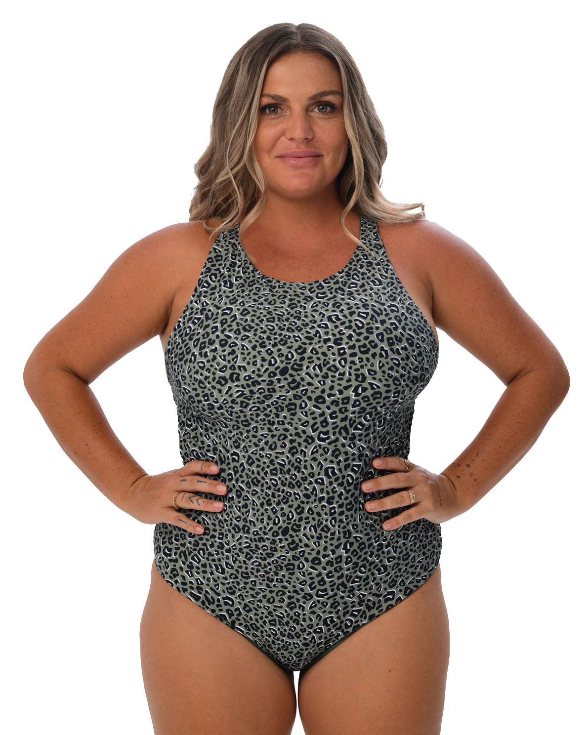 Breezy one piece leopard swimwear for women