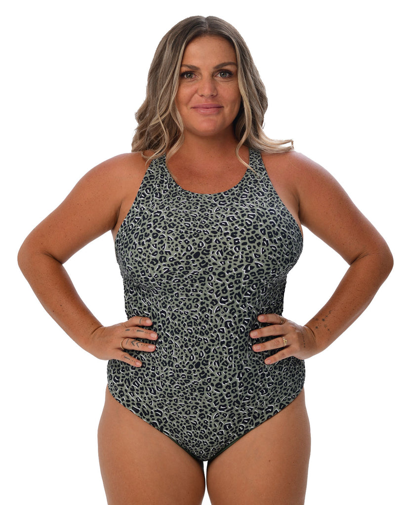 Breezy one piece leopard swimwear for women