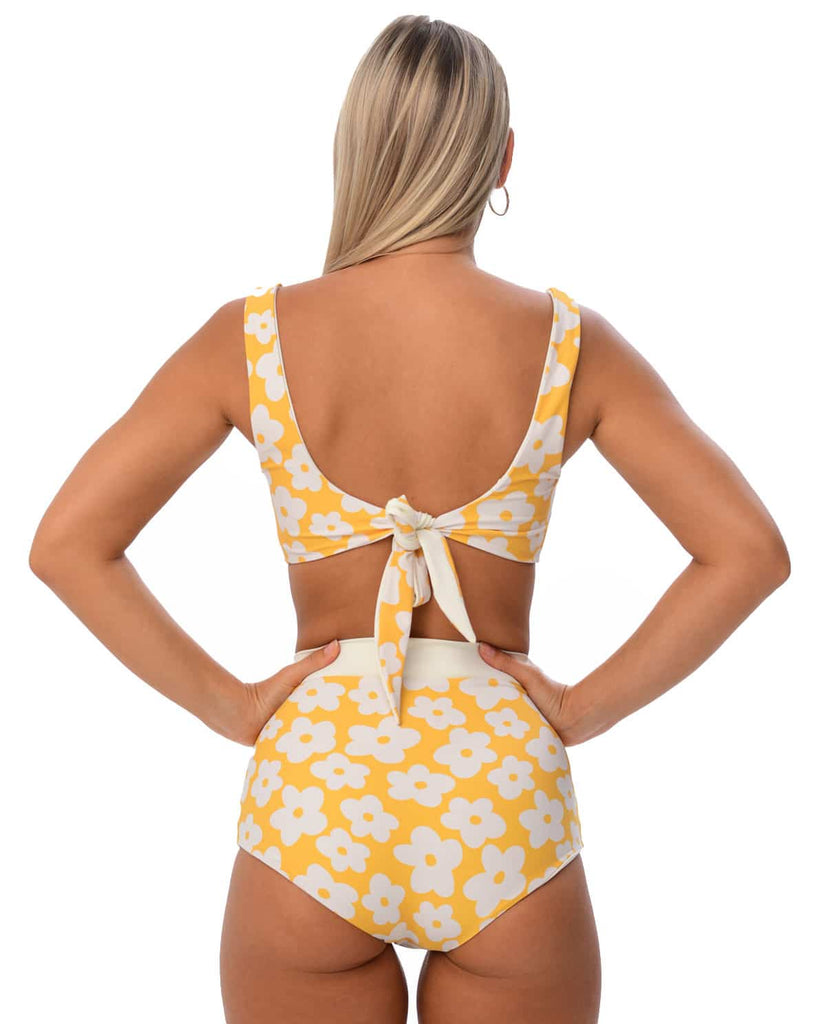 Isla bottom yellow flower swimsuit for women